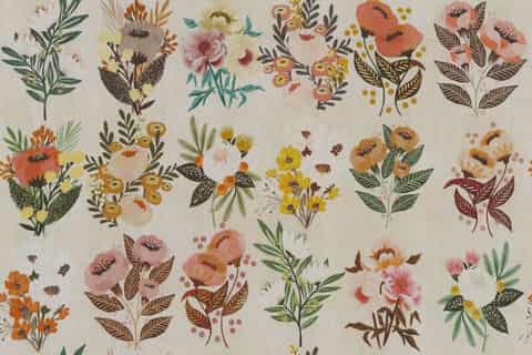 Etamine FLEURS SAUVAGES, kleur 275, stofstaal