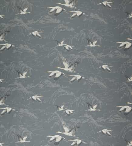 Laura Ashley ANIMALIA gordijnstof in de kleur Steel