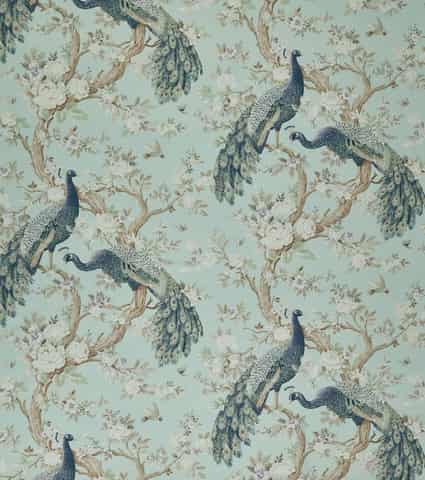 Laura Ashley BELVEDERE gordijnstof in de kleur Duckegg