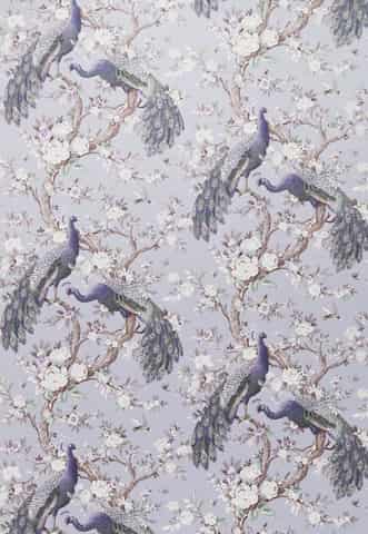 Laura Ashley BELVEDERE VELVET gordijnstof in de kleur Pale Iris