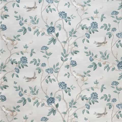Laura Ashley EGLANTINE gordijnstof in de kleur Seaspray