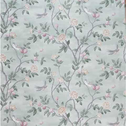 Laura Ashley EGLANTINE gordijnstof in de kleur Smoke Green