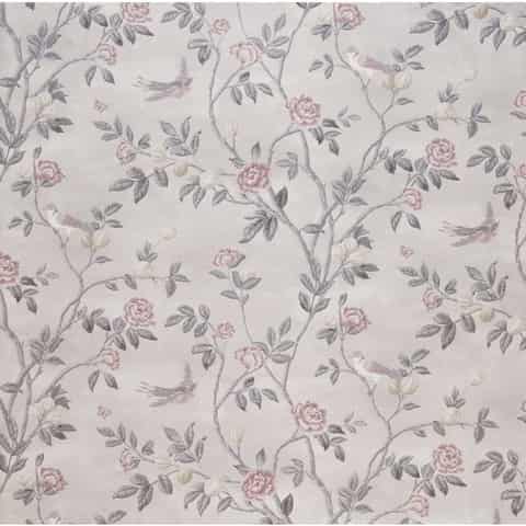 Laura Ashley EGLANTINE gordijnstof in de kleur White Sands