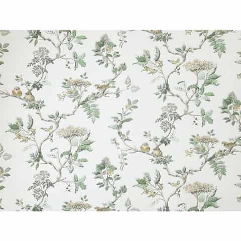 Laura Ashley ELDERWOOD gordijnstof in de kleur Fern