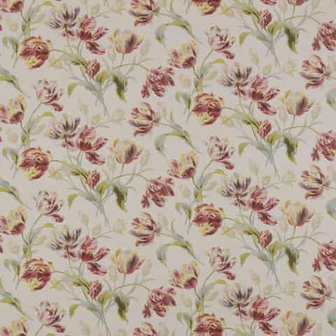 Laura Ashley GOSFORD gordijnstof in de kleur Cranberry