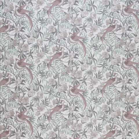 Laura Ashley OSTERLEY BIRDS gordijnstof in de kleur Mulberry