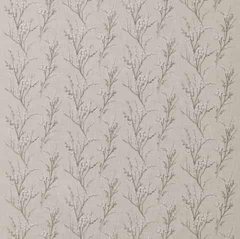 Laura Ashley PUSSY WILLOW EMBROIDERY gordijnstof in de kleur Steel