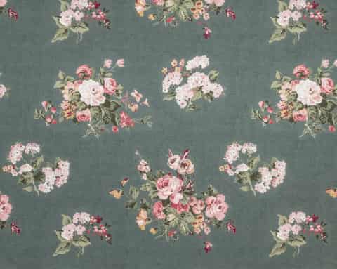 Laura Ashley ROSEMORE gordijnstof in de kleur Fern