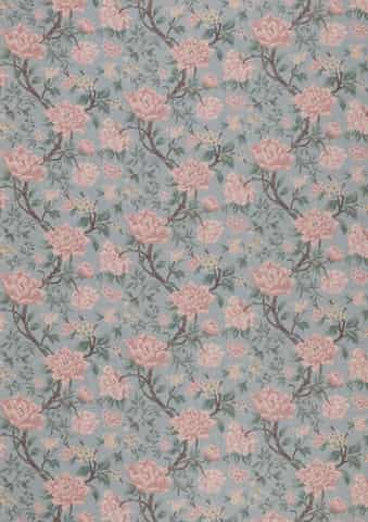 Laura Ashley TAPESTRY FLORAL CHENILLE gordijnstof in de kleur Blush