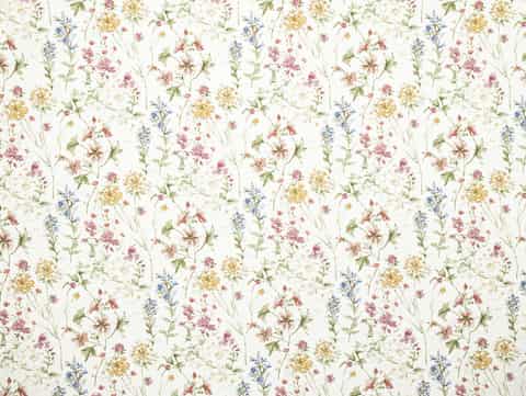 Laura Ashley WILD MEADOW gordijnstof in de kleur Coral Pink