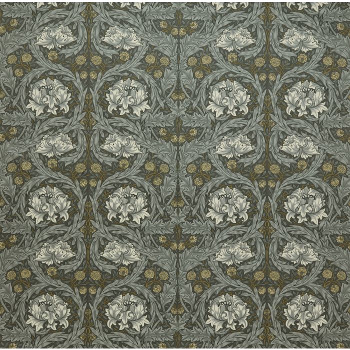 AFRICAN MARIGOLD VELVET — Iron (Kelmscott Gardens Vol 2) William Morris At Home AFRICAN MARIGOLD VELVET, kleur Iron, Kelmscott Gardens Vol 2