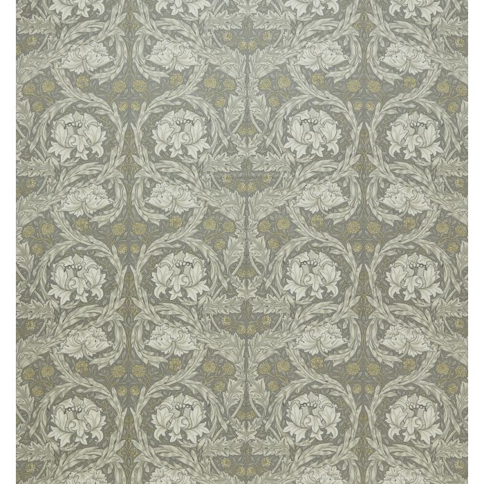 AFRICAN MARIGOLD VELVET — Limestone (Kelmscott Gardens Vol 2) William Morris At Home AFRICAN MARIGOLD VELVET, kleur Limestone, Kelmscott Gardens Vol 2