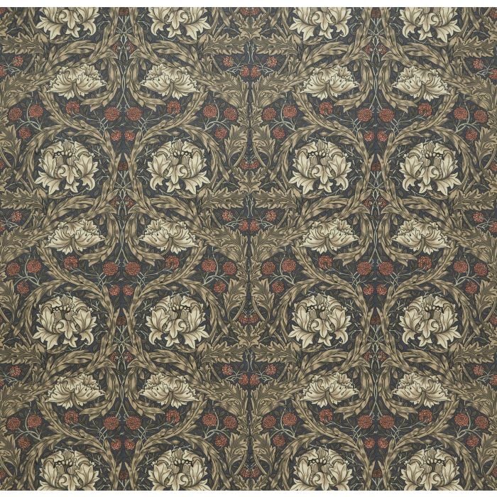 AFRICAN MARIGOLD VELVET — Walnut (Kelmscott Gardens Vol 2) William Morris At Home AFRICAN MARIGOLD VELVET, kleur Walnut, Kelmscott Gardens Vol 2