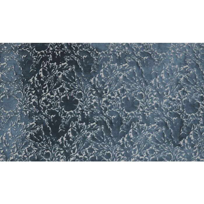 William Morris At Home COMPTON SILHOUETTE VELVET, kleur Indigo, Flora & Foliage