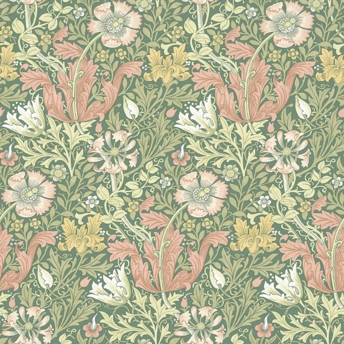 William Morris At Home COMPTON VELVET, kleur Apple, Flora & Foliage