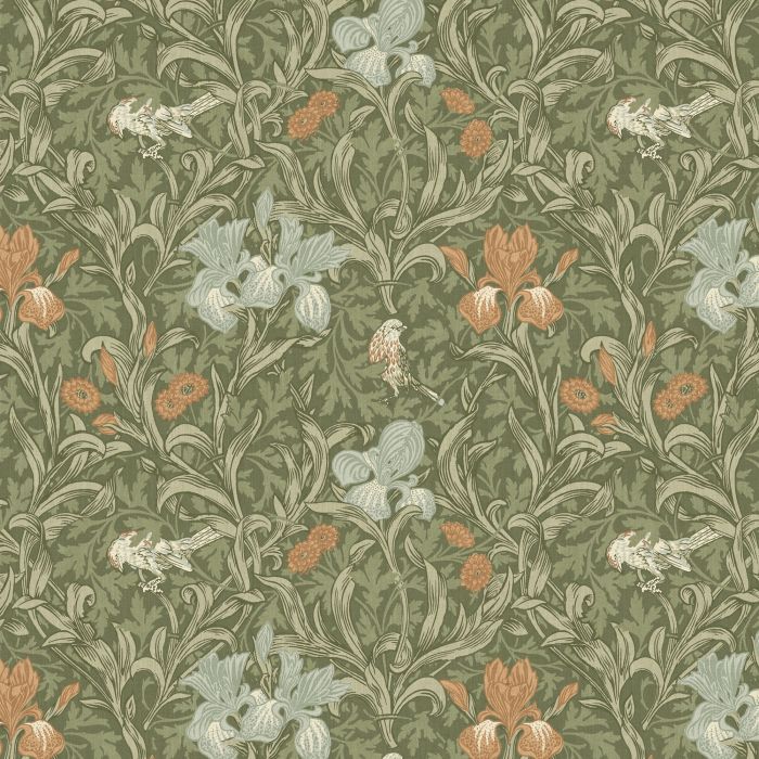 IRIS — Moss (The Forager Vol 1) William Morris At Home IRIS, kleur Moss, The Forager Vol 1