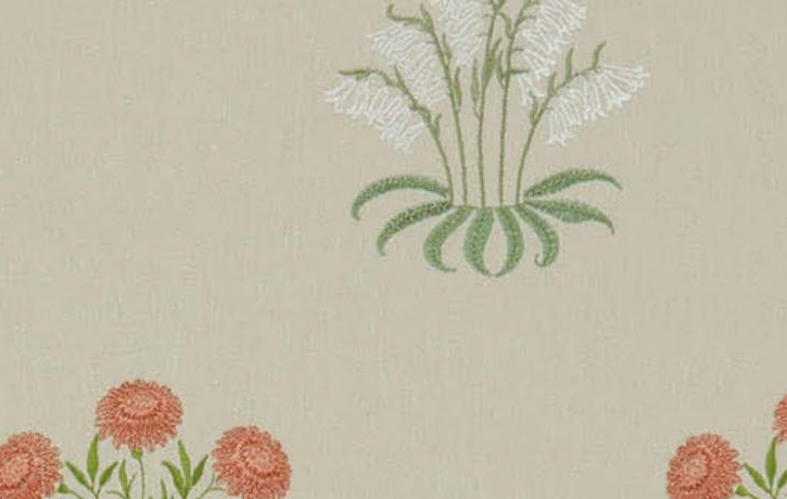 LILY FLOWER EMBROIDERY — Nettle (Kelmscott Gardens Vol 1) William Morris At Home LILY FLOWER EMBROIDERY, kleur Nettle, Kelmscott Gardens Vol 1