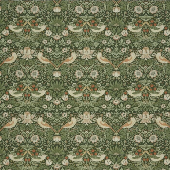 STRAWBERRY THIEF — Nettle (Kelmscott Gardens Vol 1) William Morris At Home STRAWBERRY THIEF, kleur Nettle, Kelmscott Gardens Vol 1