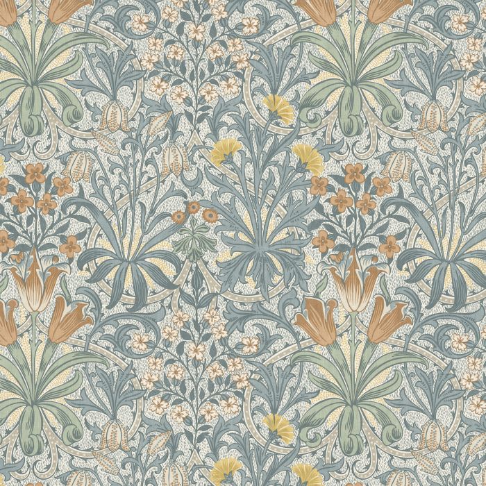 WOODLANDS WEEDS — Bluebird (Flora & Foliage) William Morris At Home WOODLANDS WEEDS, kleur Bluebird, Flora & Foliage