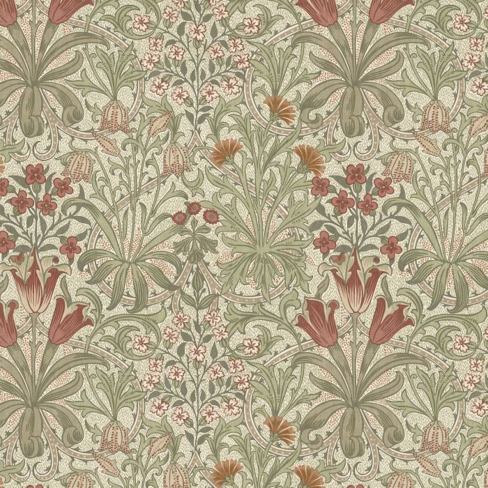 WOODLANDS WEEDS — Fern (Flora & Foliage) William Morris At Home WOODLANDS WEEDS, kleur Fern, Flora & Foliage