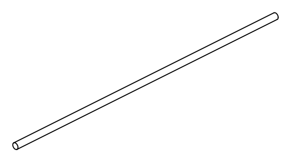 Forest balein 4 mm 3535301600 Lijntekening van een lange, ronde Forest balein van 4 mm.