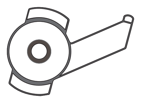 Forest BCS swivel plafondsteun 3818200450 Lijntekening van de Forest BCS draaiplafondsteun met ronde centrale opening en draaibare arm.
