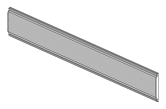 Forest BCS klittenbandstrip 3416500004 Lijntekening van de Forest BCS klittenbandstrip als lang, geribbeld profiel.