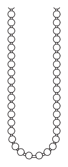 Forest eindeloze ketting 6 mm Catalogustekening van een eindeloze Forest bolletjesketting, als voorbeeld voor de lengte- en kleurvarianten.