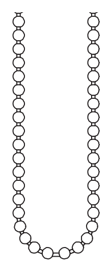 Forest metalen ketting 6 mm Lijntekening van een lus van Forest metalen bedieningsketting met bolletjes van 6 mm.