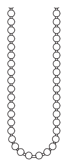 Forest metalen ketting 6 mm, rvs-reeks Lijntekening van een lus van metalen bolletjesketting uit de Forest 6 mm rvs-reeks.