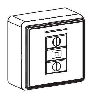 Forest Multi Receiver wandschakelaar 5104011500 Lijntekening van de Forest Multi Receiver wandschakelaar met drie bedieningsknoppen.