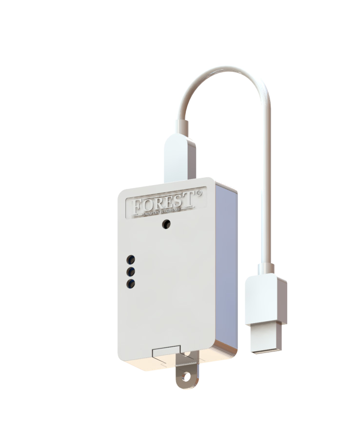Forest Wireless Connector 5201002270 Witte Forest Wireless Connector met korte aansluitkabel en zichtbare aansluitstekker.