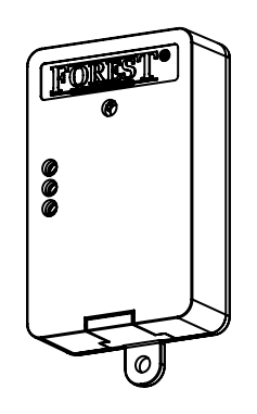 Forest Wireless Connector 5201002270, tekening Lijntekening van de rechthoekige Forest Wireless Connector met bevestigingslip.