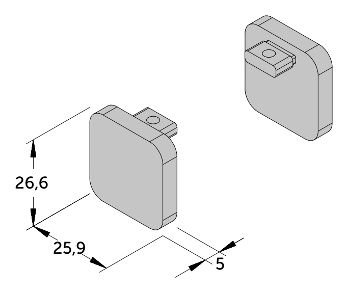 JAB SLIDE eindkap CUBE PH7504 technische tekening Technische illustratie van JAB SLIDE eindkap CUBE PH7504 technische tekening.