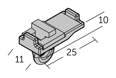 JAB SLIDE eindstopper antislip uitsparing PH7551 technische tekening Technische illustratie van JAB SLIDE eindstopper antislip uitsparing PH7551 technische tekening.