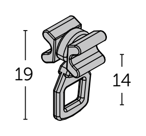 Technische tekening van JAB SLIDE glijder met oog PH7542 Technische tekening van JAB SLIDE glijder met oog PH7542.