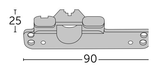 Technische tekening van JAB SLIDE glijder onderliggend paneel PH7533 Technische tekening van JAB SLIDE glijder onderliggend paneel PH7533.