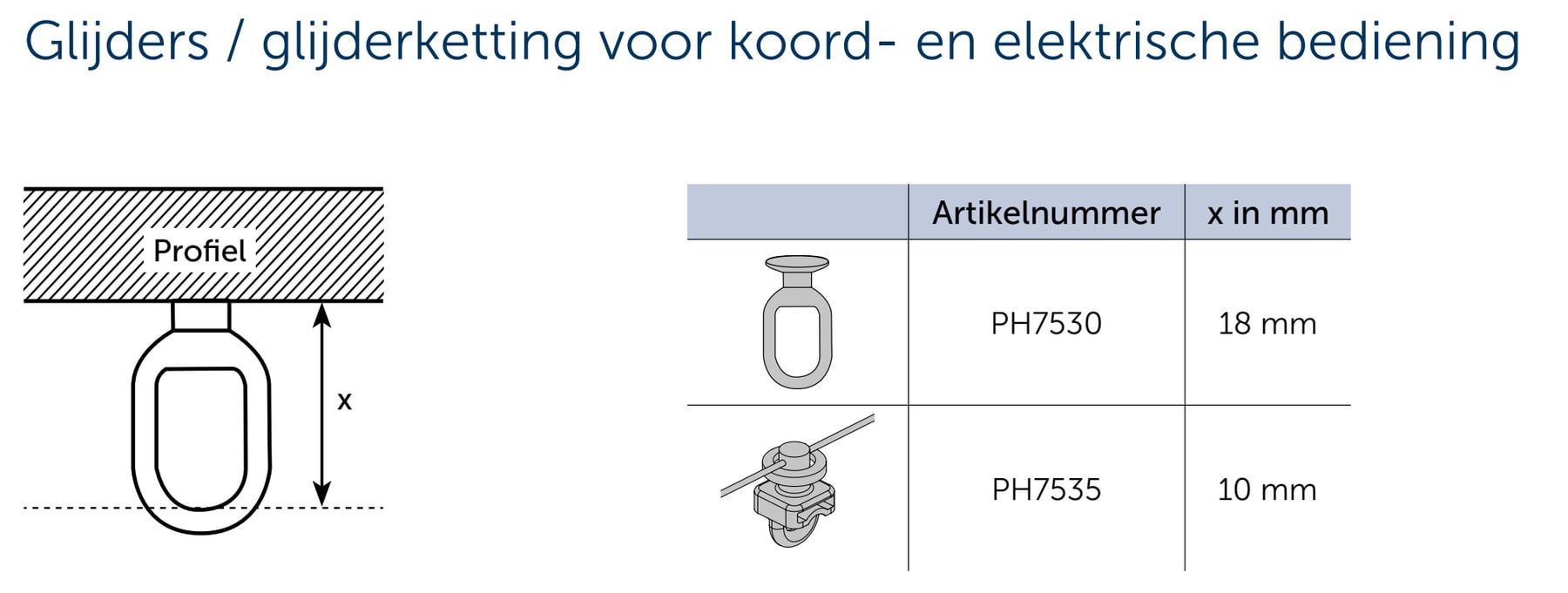 Technische tekening van JAB SLIDE glijders koord elektrisch afmetingen Technische tekening van JAB SLIDE glijders koord elektrisch afmetingen.