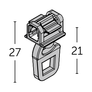 Technische tekening van JAB SLIDE HINNO-klikglijder met oog PH7546 Technische tekening van JAB SLIDE HINNO-klikglijder met oog PH7546.
