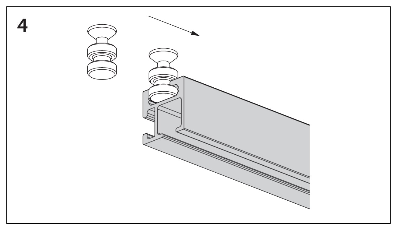 SLIDE plafondsteun 15 × 70 mm, montagetekening 4: verbinding in het profiel schuiven SLIDE plafondsteun 15 × 70 mm, montagetekening 4: verbinding in het profiel schuiven.