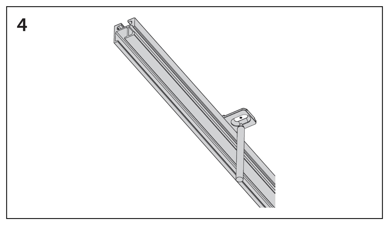 SLIDE plafondsteun Standard 3 mm, montagetekening 4: controleren van de positie met een maatlat SLIDE plafondsteun Standard 3 mm, montagetekening 4: controleren van de positie met een maatlat.
