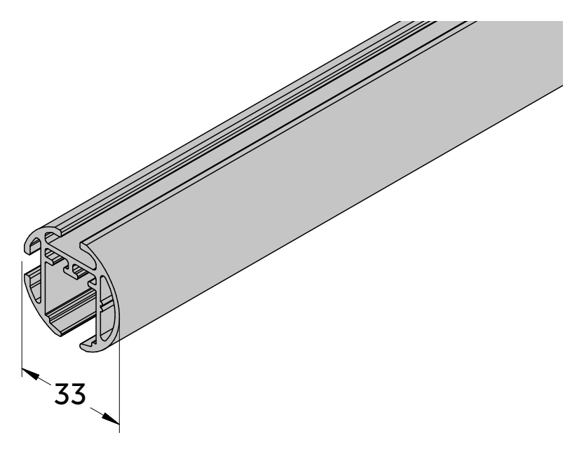 JAB SLIDE profiel LOOP PH7500 technische tekening Technische illustratie van JAB SLIDE profiel LOOP PH7500 technische tekening.