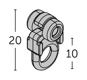 JAB SLIDE rolglijder met oog PH7548 technische tekening Technische illustratie van JAB SLIDE rolglijder met oog PH7548 technische tekening.