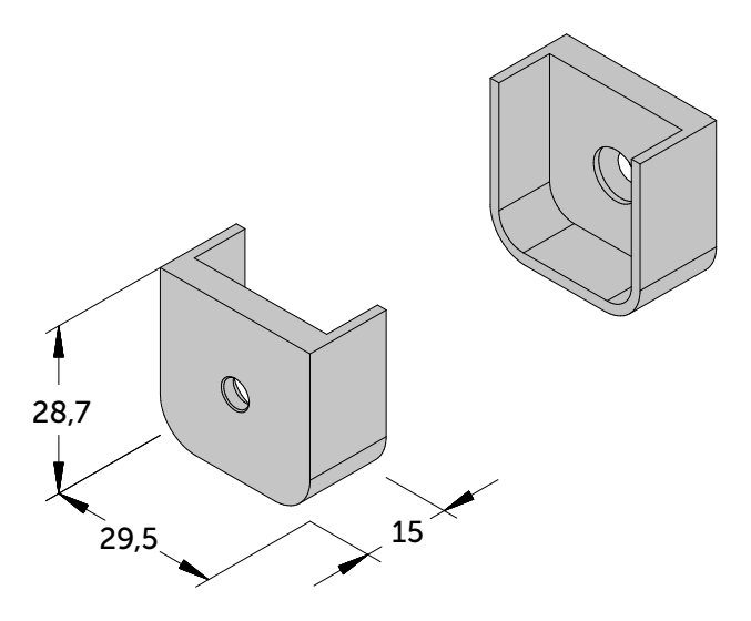 JAB SLIDE wandlager CUBE PH7505 technische tekening Technische illustratie van JAB SLIDE wandlager CUBE PH7505 technische tekening.
