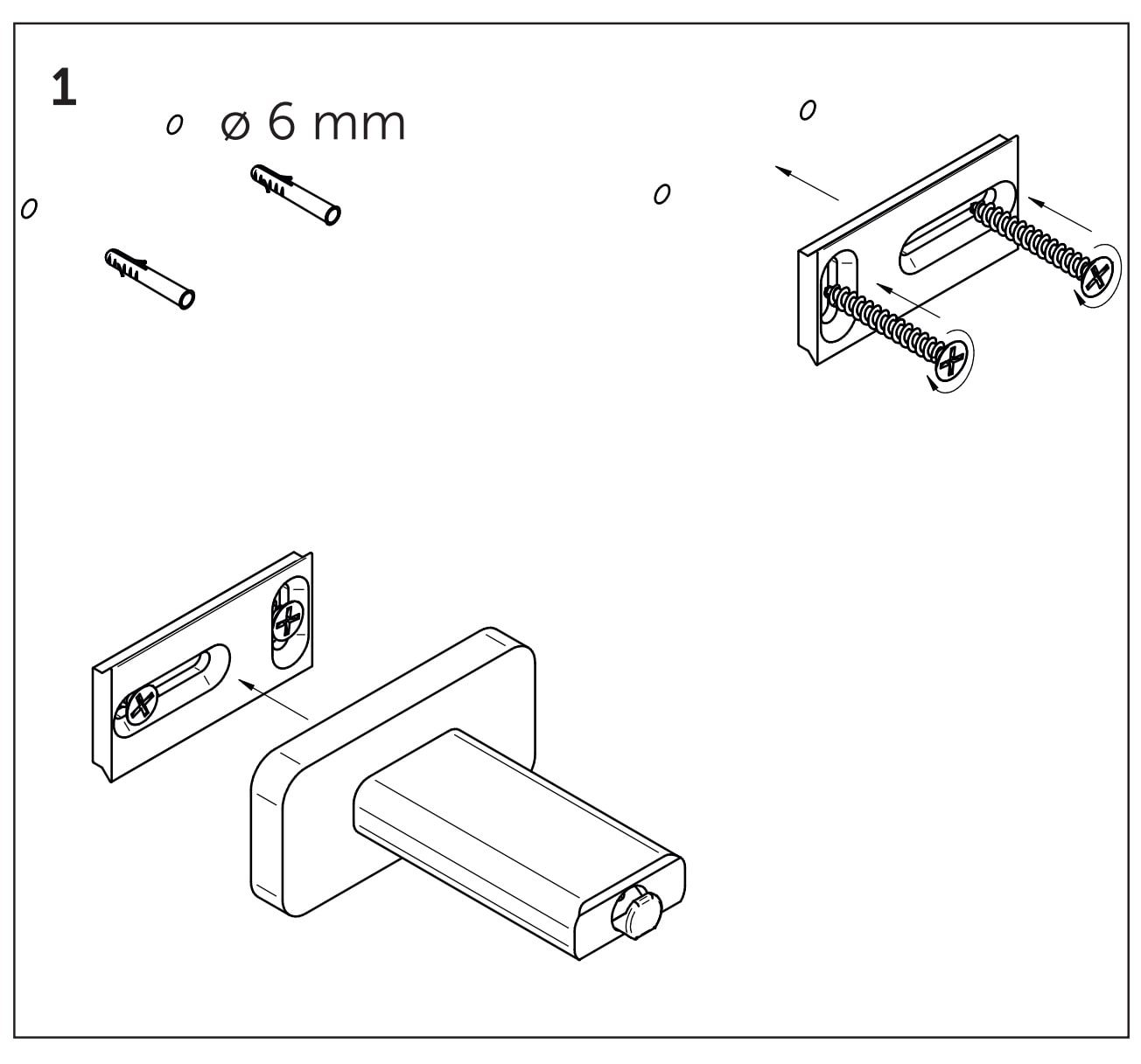 SLIDE wandsteun Pro 80/120 mm, montagetekening 1: onderdelen en wandbevestiging in overzicht SLIDE wandsteun Pro 80/120 mm, montagetekening 1: onderdelen en wandbevestiging in overzicht.