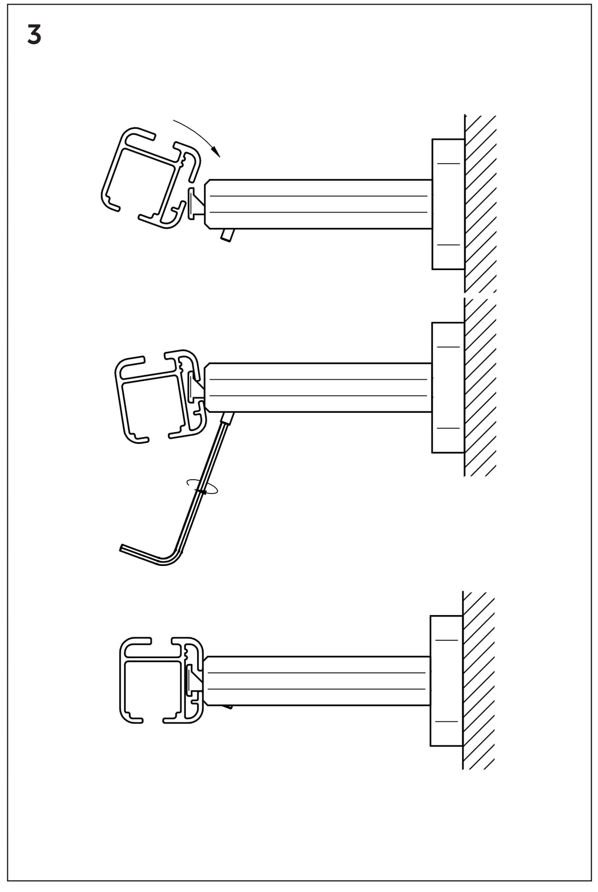 SLIDE wandsteun Pro 80/120 mm, montagetekening 3: zijaanzichten van de profielverbinding en de steunarm SLIDE wandsteun Pro 80/120 mm, montagetekening 3: zijaanzichten van de profielverbinding en de steunarm.
