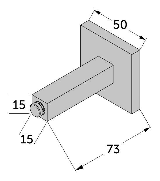 Technische tekening van JAB SLIDE wandsteun Standard 73 mm PH7511 Technische tekening van JAB SLIDE wandsteun Standard 73 mm PH7511.