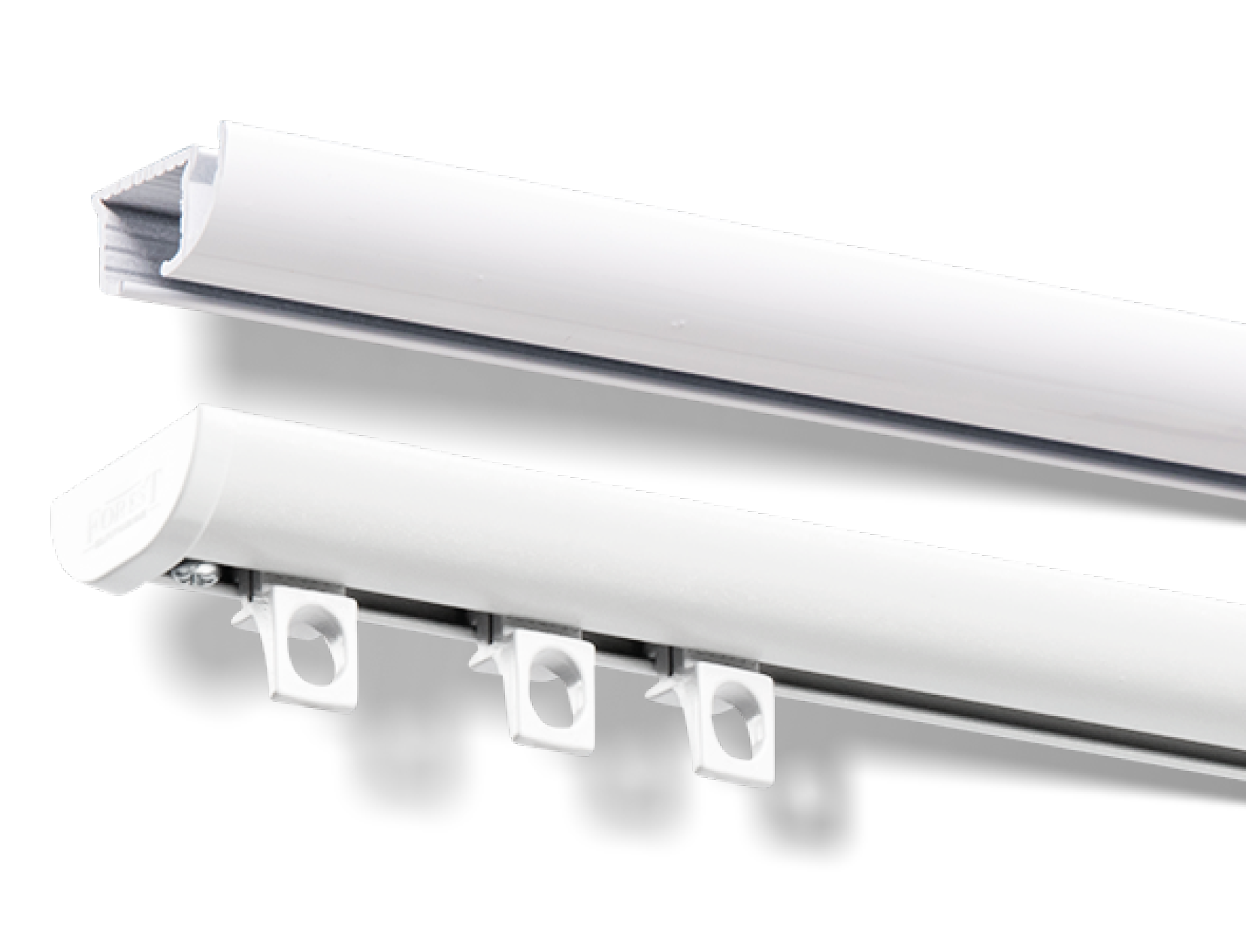 Forest DS witte rail met glijders Forest DS witte rail met glijders.