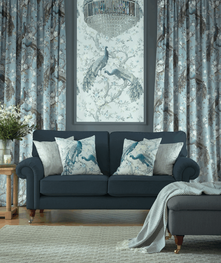 Laura Ashley Gordijnen BELVEDERE Midnight inspiratie bij Gordijnen op maat Rotterdam TULAY Gordijnen Rotterdam