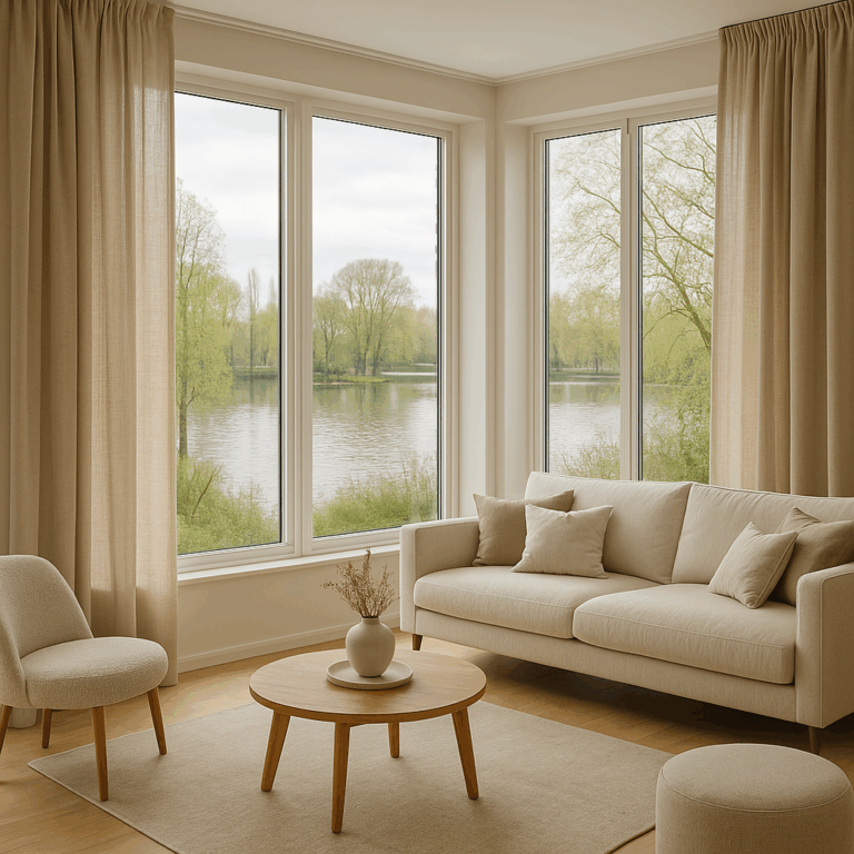 Linnen gordijnen voor villa's aan de Kralingse Plas